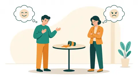 Two people seeing the same moment differently